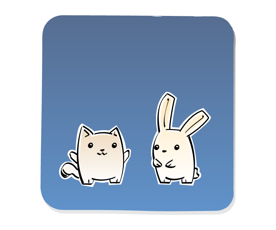 Panel 2: Cat and Bunny stare at each other.