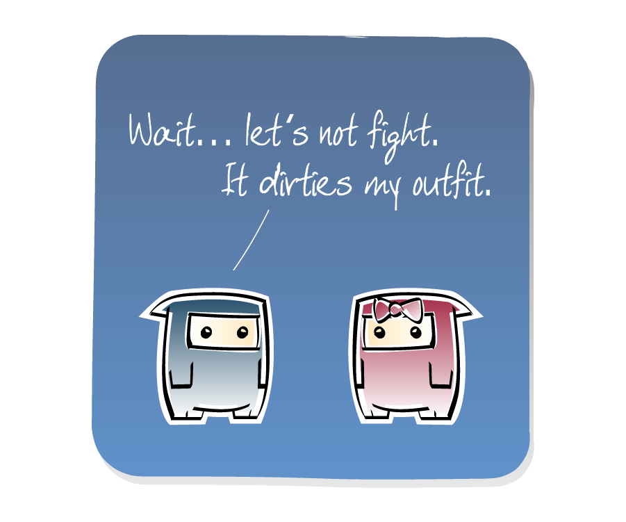 Panel 3: Two Ninjas declare a truce. Ninja says: "Wait... let's not fight. It dirties my outfit."