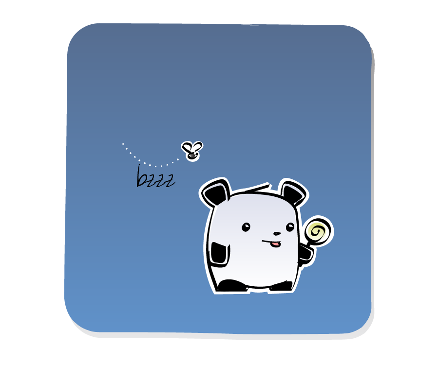 Panel 1: A Gnat buzzes near Panda. Sound effects: bzzz.