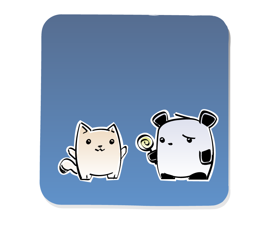 Panel 2: Cat stares silently at a disappointed Panda.