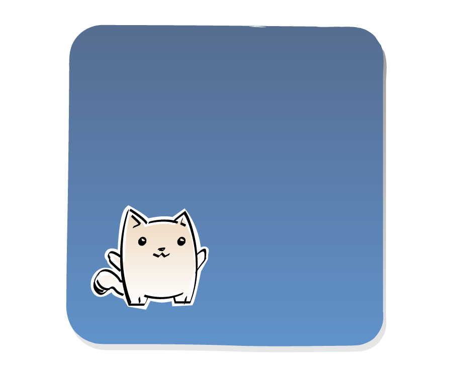 Panel 1: Cat stands alone.