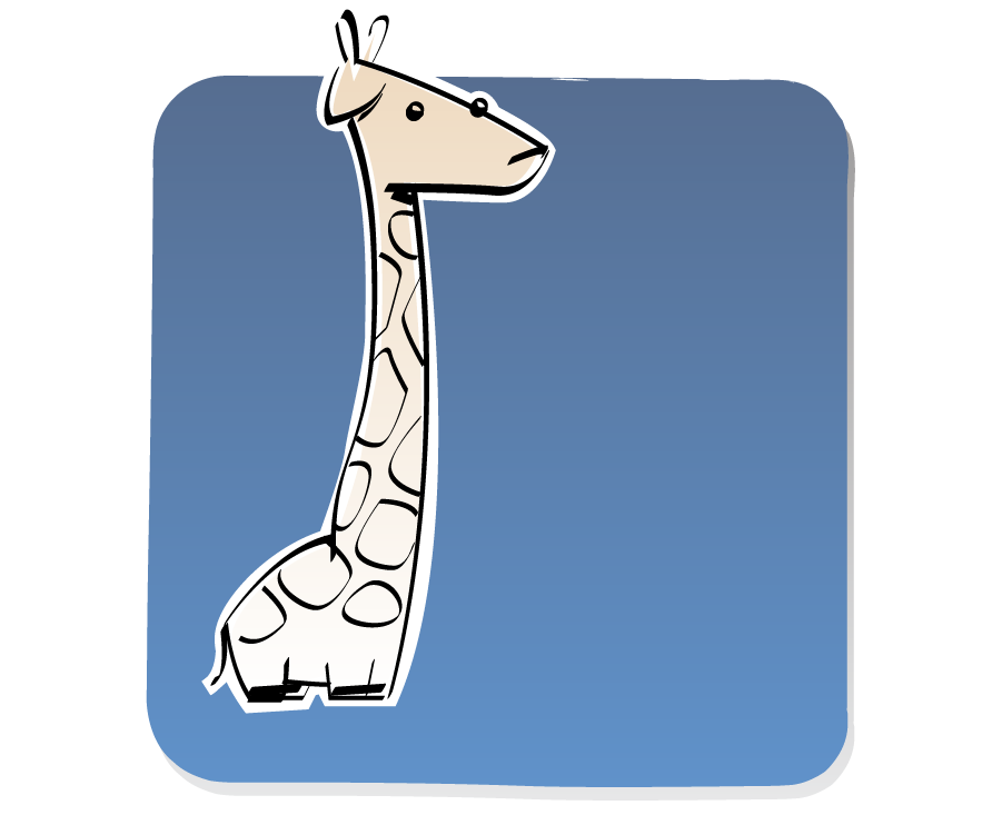 Panel 1: Giraffe stands alone looking forward.