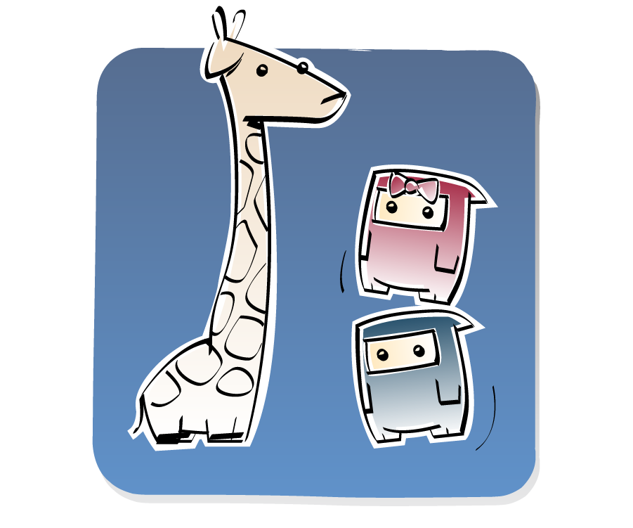 Panel 1: Ninja Girl stands on top of Ninja next to Giraffe.