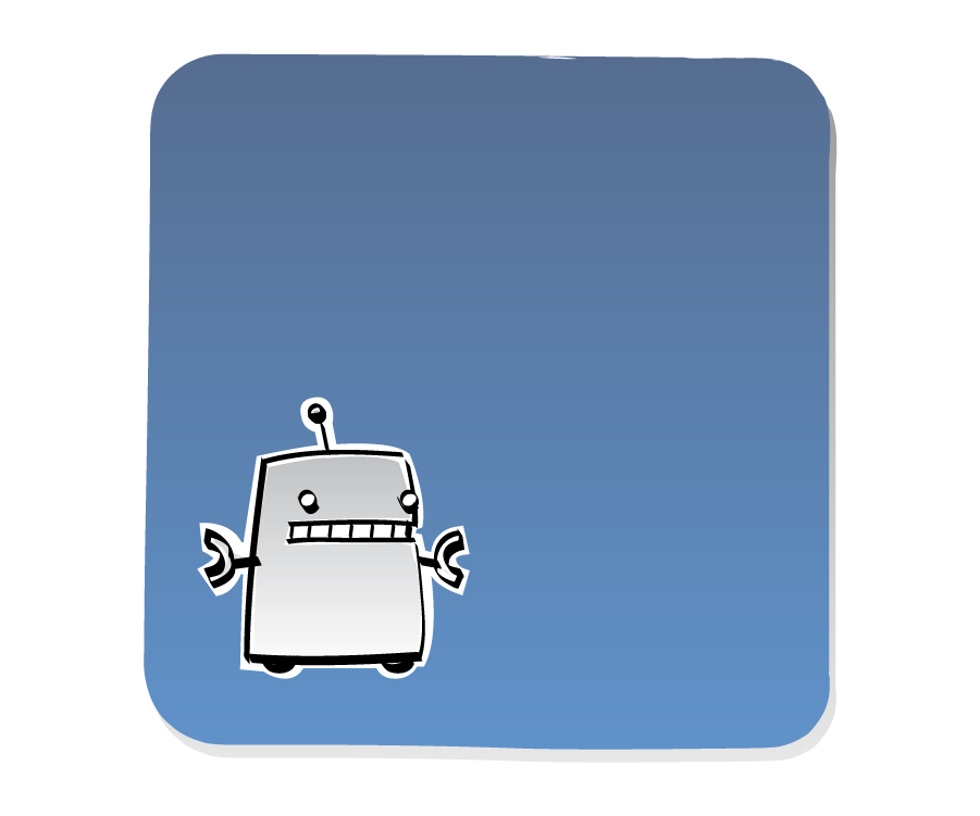 Panel 2: Robot stands alone.