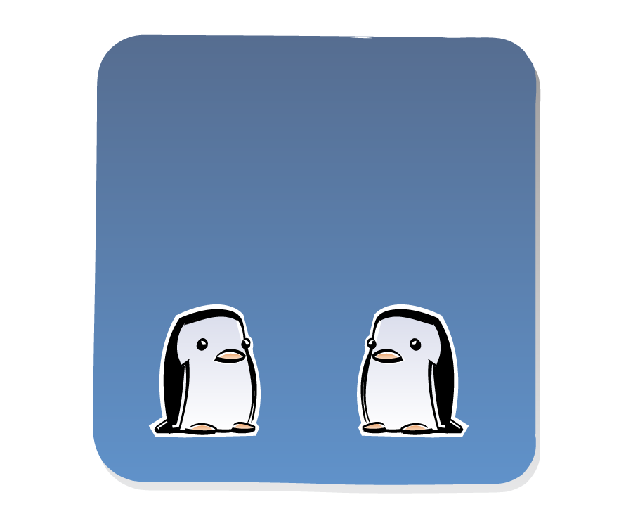 Panel 2: Two Penguins stare at each other in silence.