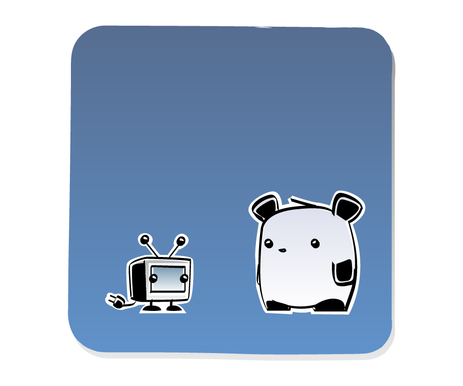 Panel 2: Panda and the TV stare at each other in silence.