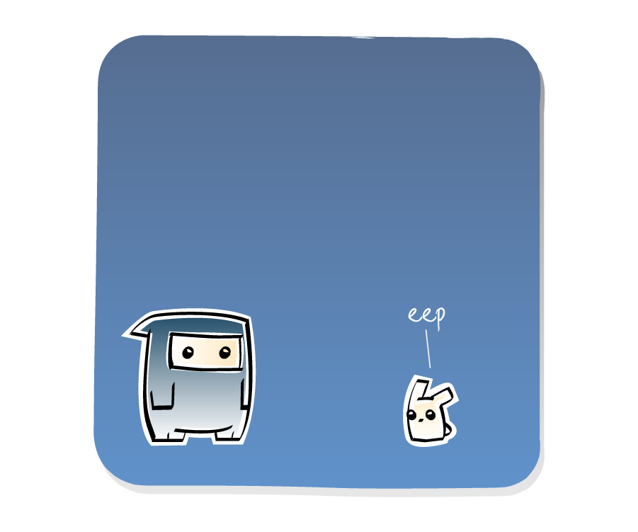 Panel 2: Ninja waits while the Eep responds. Eep says: "eep"